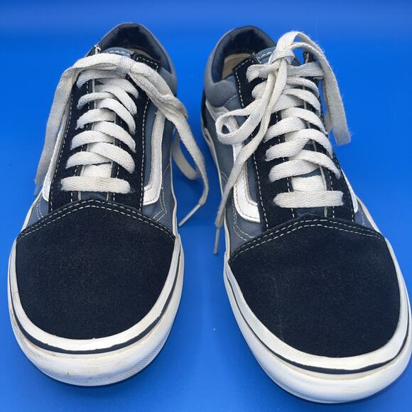 Vans Black Suede Blue Mens 6 Off The Wall Sneakers Womens 7.5 E Skater Walking - Picture 3 of 13